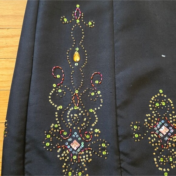 Allison Taylor 100% Silk Skirt Embellished womans size 14 Winter - Picture 3 of 6